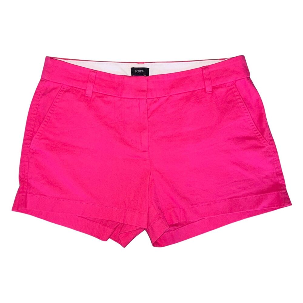 J Crew 3.5" Shorts Women’s Classic Chino Hot Pink Pockets Size 6 Preppy Colorful